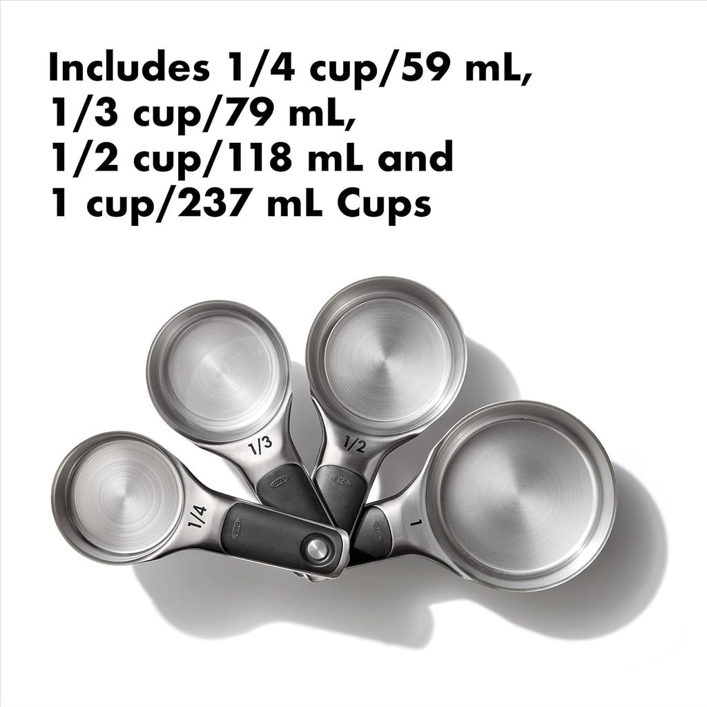 Stainless Steel Measuring Cups Set – 4 Piece Kitchen Baking & Cooking Cups