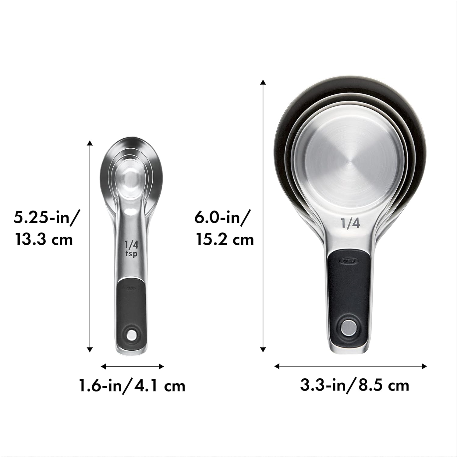 Stainless Steel Measuring Cups Set – 4 Piece Kitchen Baking & Cooking Cups