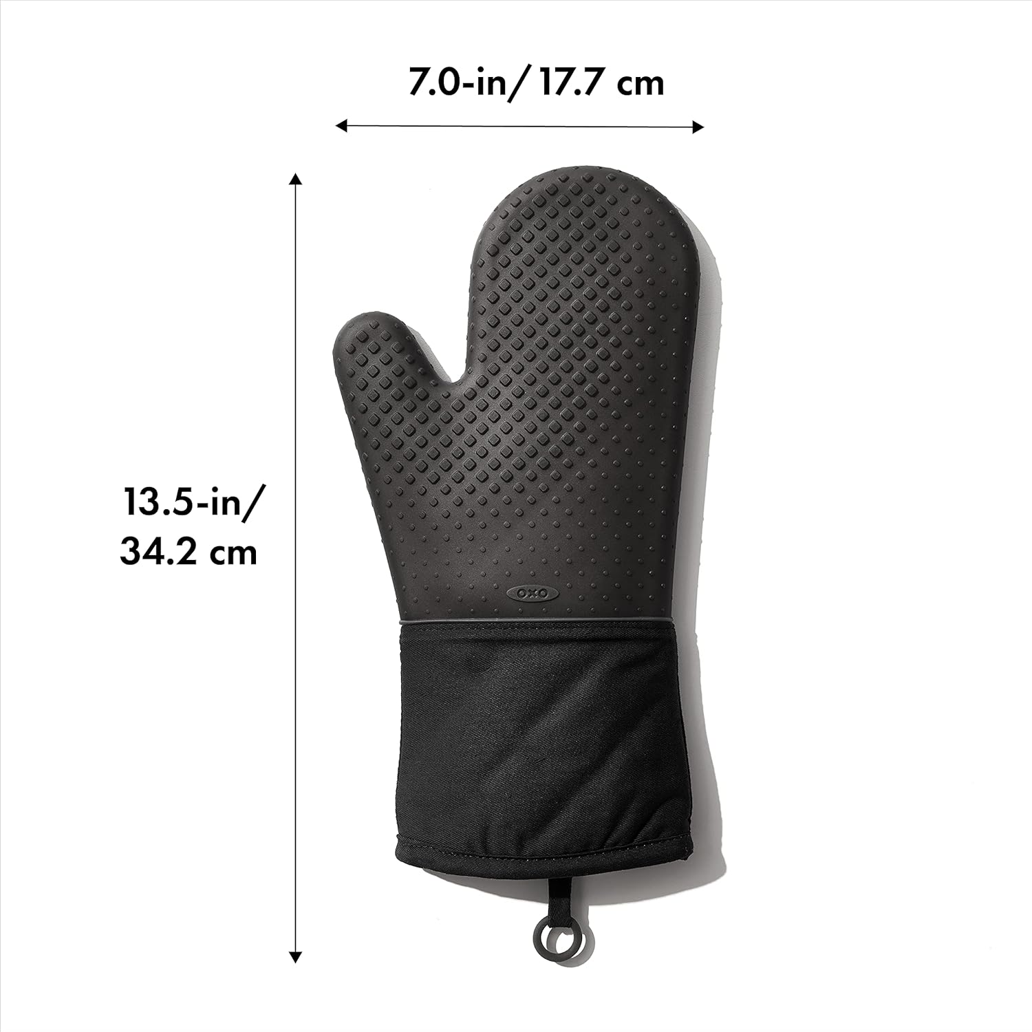Heat Resistant Black Oven Mitt | Non-Slip Silicone Grip Kitchen Glove for Baking, Cooking & BBQ