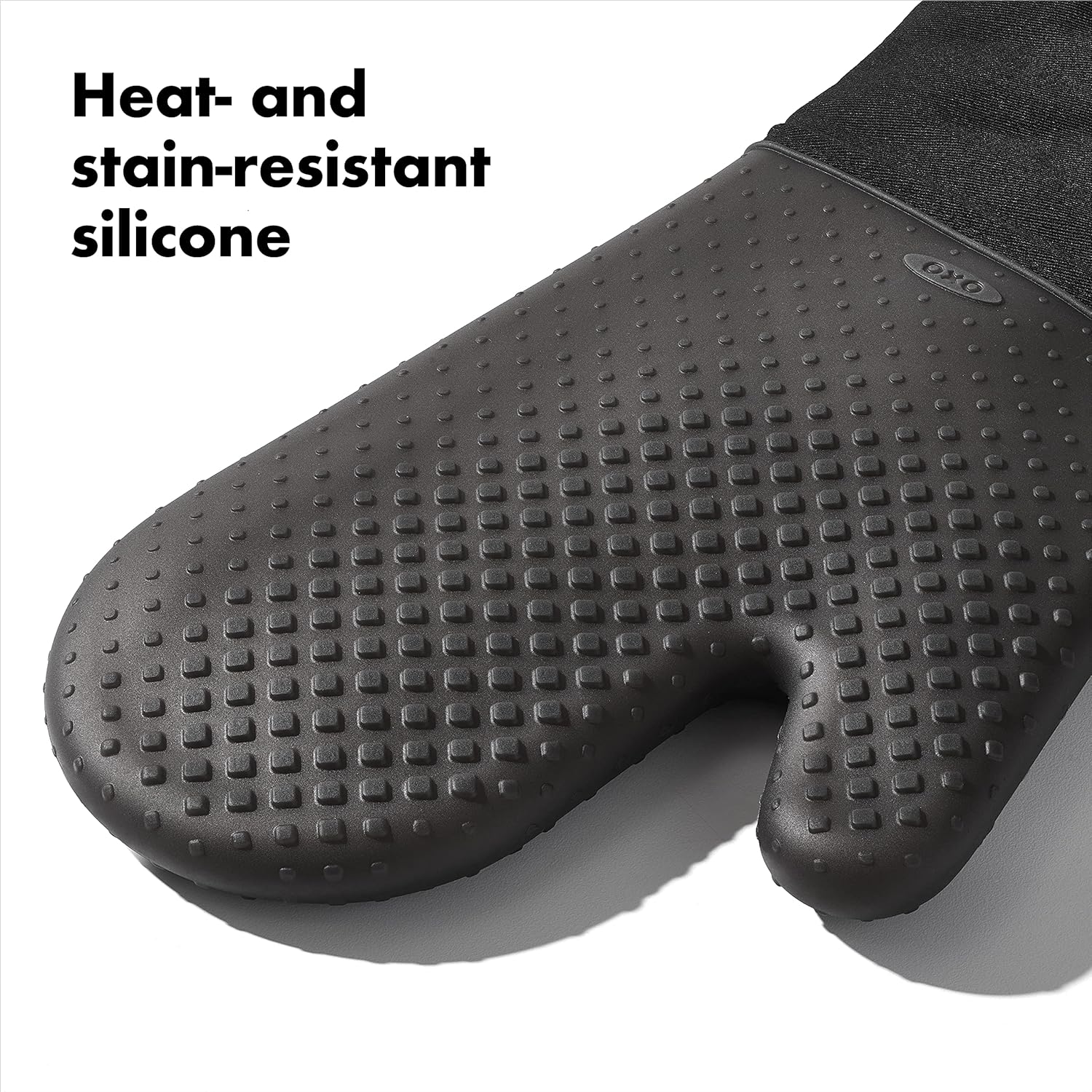Heat Resistant Black Oven Mitt | Non-Slip Silicone Grip Kitchen Glove for Baking, Cooking & BBQ
