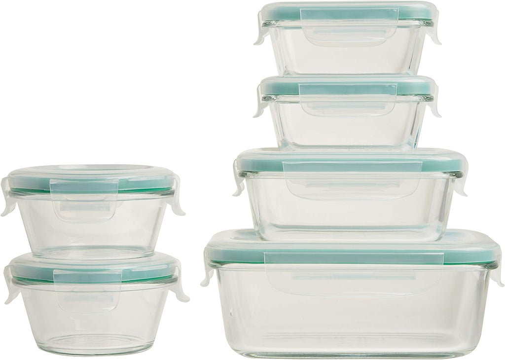 12-Piece Airtight Food Storage Container Set | Leakproof Seal Plastic Containers for Pantry, Kitchen Organization & Meal Prep