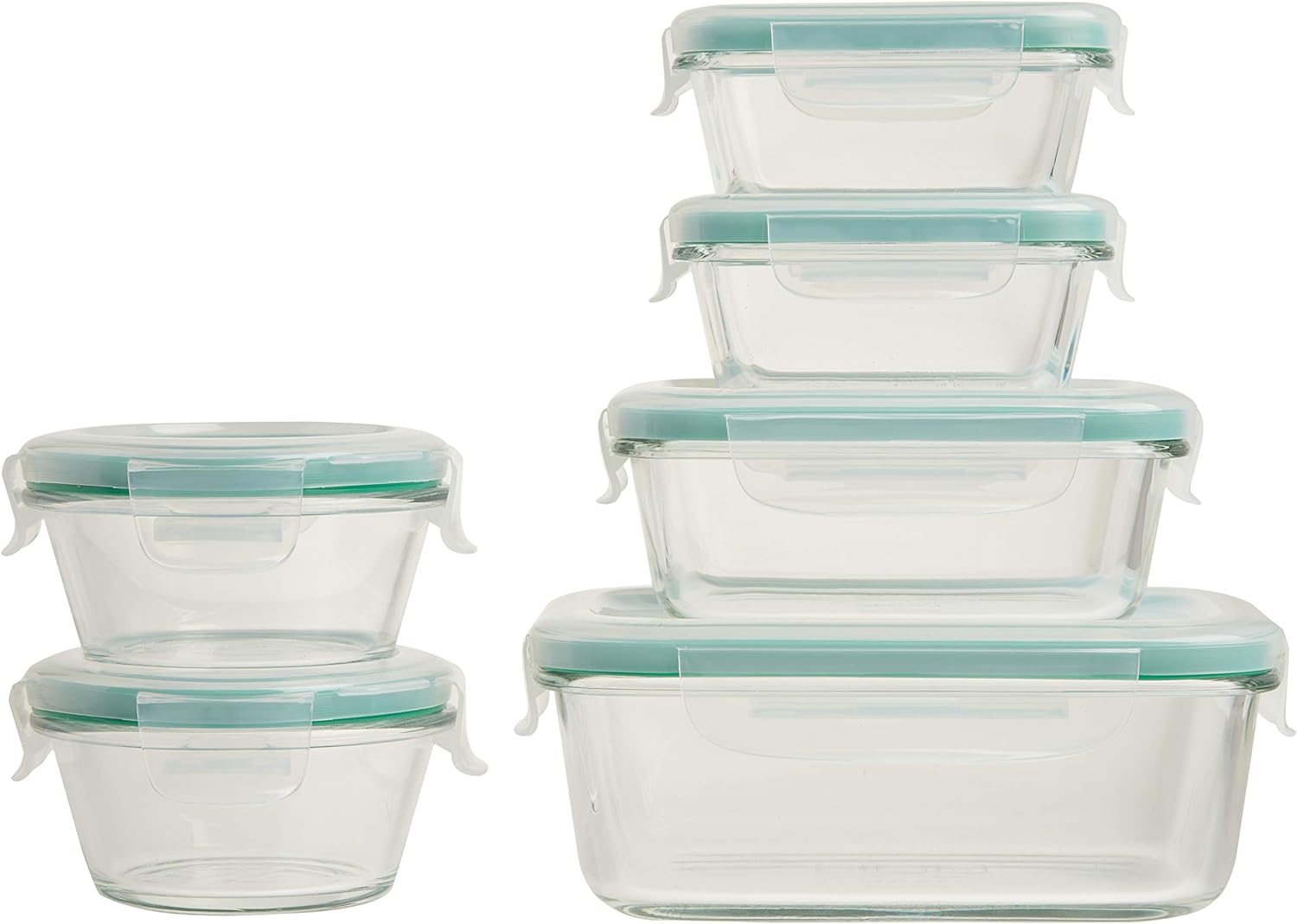 12-Piece Airtight Food Storage Container Set | Leakproof Seal Plastic Containers for Pantry, Kitchen Organization & Meal Prep