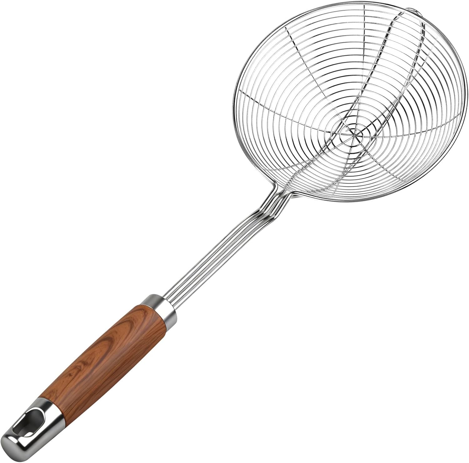 Spider Strainer Skimmer Spoon with Heat-Resistant Handle | Stainless Steel Mesh Ladle for Frying, Boiling & Draining Oil