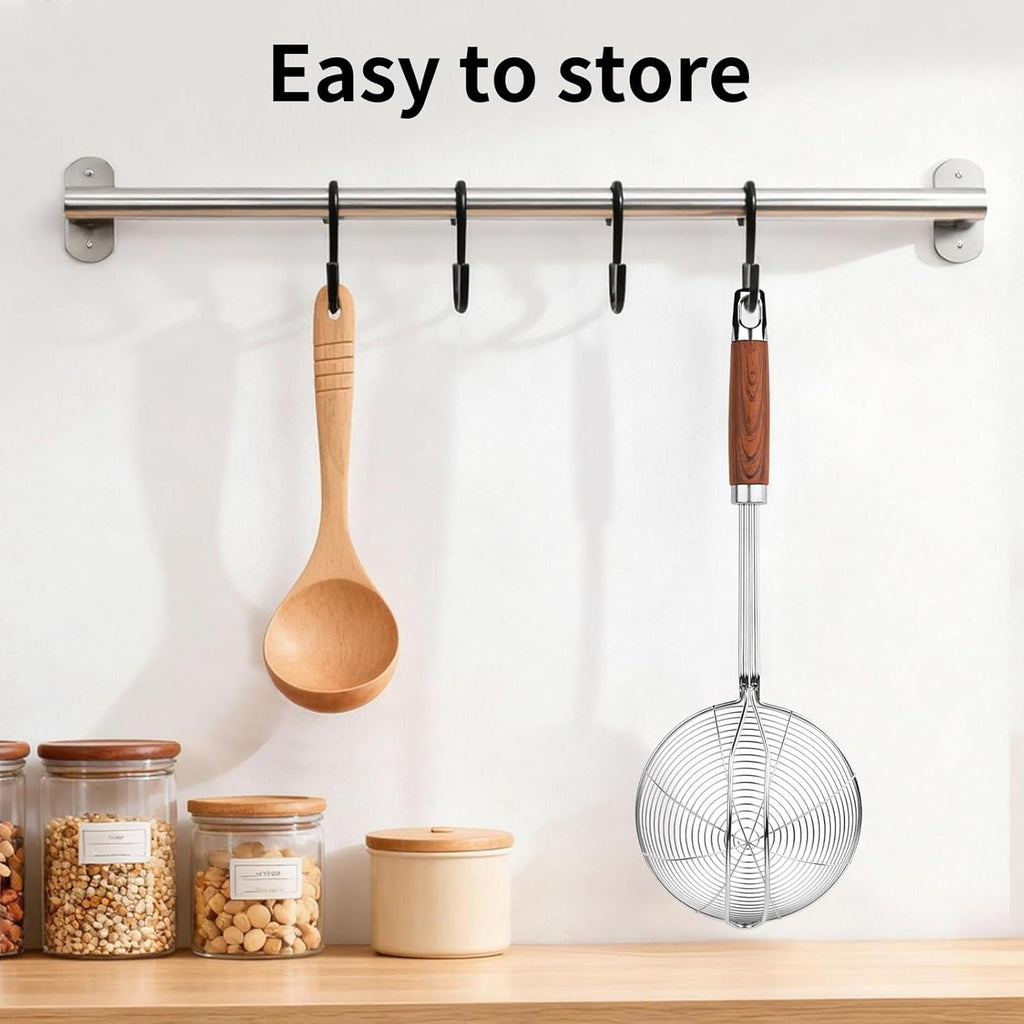 Spider Strainer Skimmer Spoon with Heat-Resistant Handle | Stainless Steel Mesh Ladle for Frying, Boiling & Draining Oil