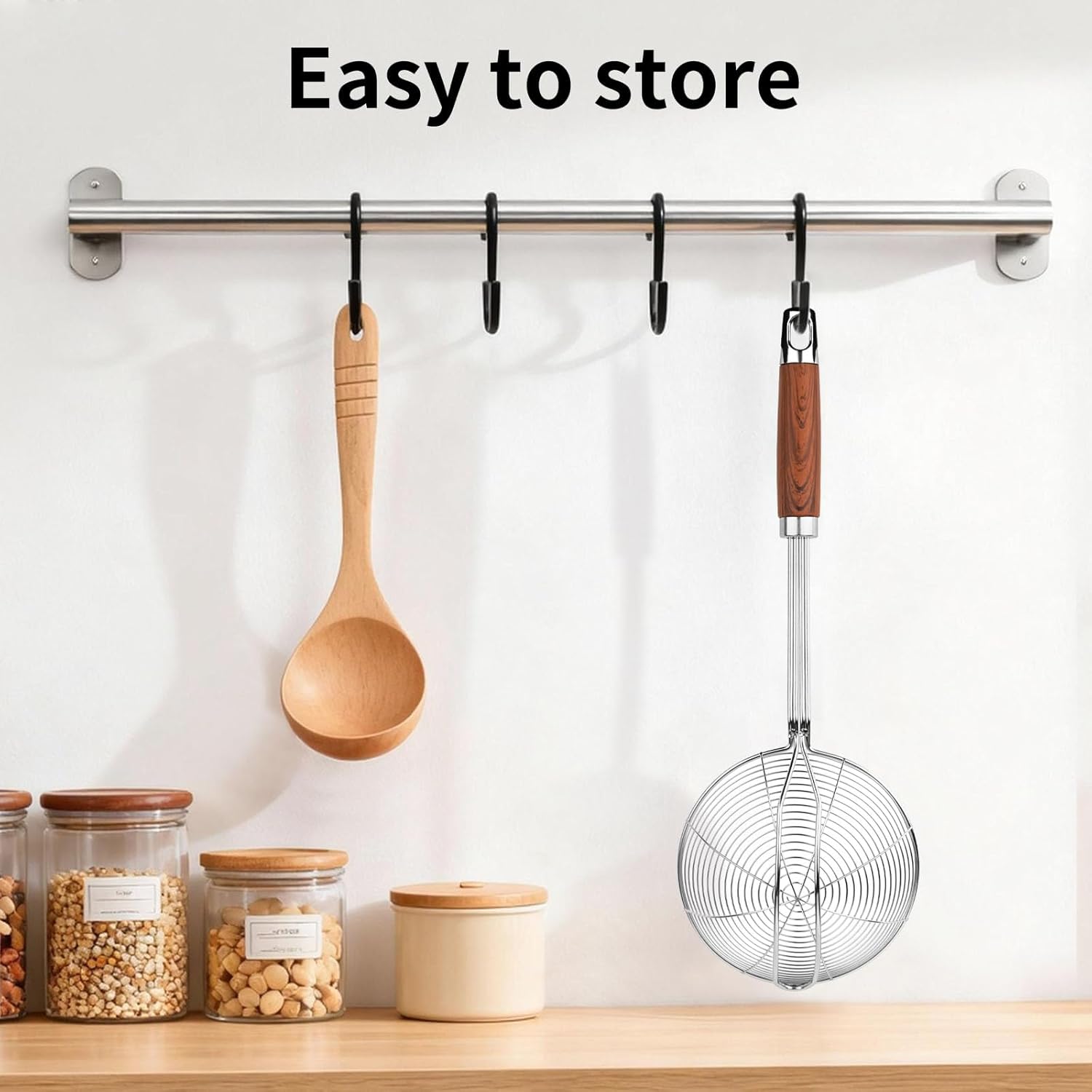 Spider Strainer Skimmer Spoon with Heat-Resistant Handle | Stainless Steel Mesh Ladle for Frying, Boiling & Draining Oil