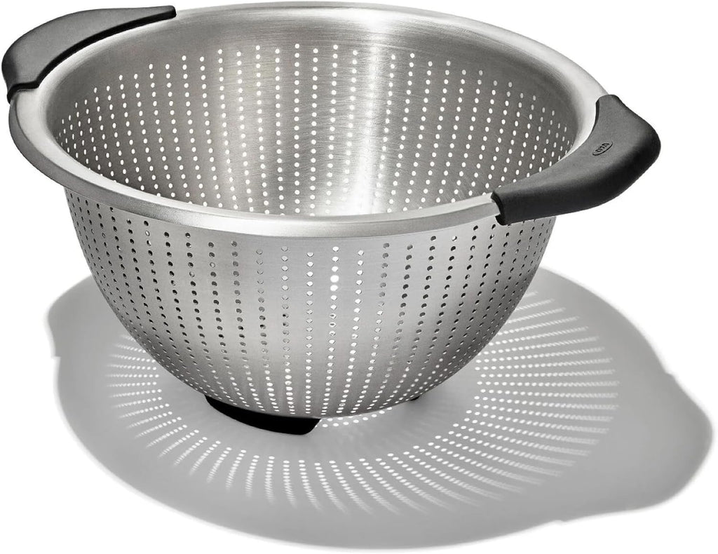 Good Grips Stainless Steel Colander, 5 qt. Capacity, Non-Slip Handle Kitchen Strainer