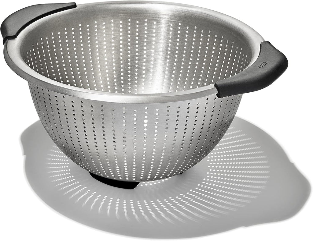 Good Grips Stainless Steel Colander, 5 qt. Capacity, Non-Slip Handle Kitchen Strainer