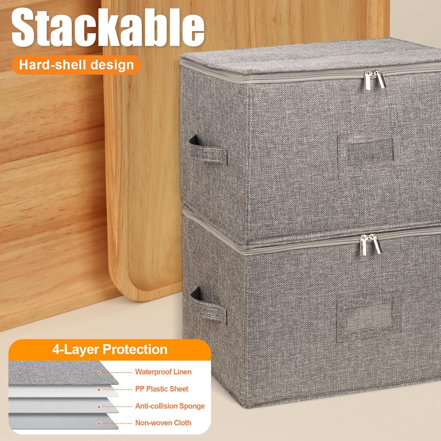 Wine Glass Storage Box for 24 Glasses | 9.2" Tall Protective Organizer Case with Dividers for Safe Kitchen & Cabinet Storage